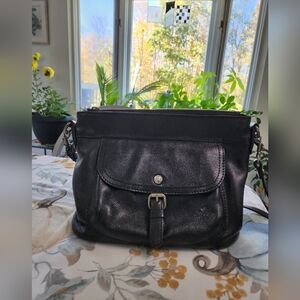 Patricia Nash Black Pebbled Leather Crossbody Bag
